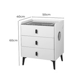 Oakleigh Home Ovette 3 Drawer LED Bedside Table with Charging Station