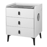 Oakleigh Home Ovette 3 Drawer LED Bedside Table with Charging Station