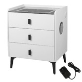 Oakleigh Home Ovette 3 Drawer LED Bedside Table with Charging Station