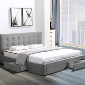 Oakleigh Home Grey Edan Bed Frame with Storage Drawers