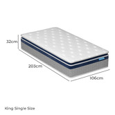 Oakleigh Home 32cm Medium Ruslan Pocket Spring Pillow top Mattress