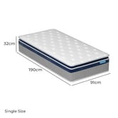 Oakleigh Home 32cm Medium Ruslan Pocket Spring Pillow top Mattress