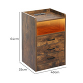 Oakleigh Home Ulric LED Bedside Table with USB Port &amp; Outlet