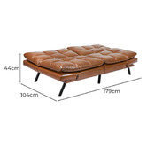 Oakleigh Home Olarp 3 Seater PU Leather Sofa Bed