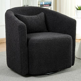 Oakleigh Home Edgar Faux Sherpa Swivel Armchair