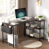 Oakleigh Home Pietro L-Shaped Desk with Shelves