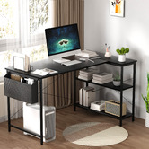 Oakleigh Home Pietro L-Shaped Desk with Shelves