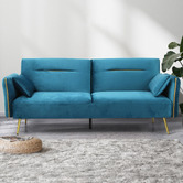 Oakleigh Home Cassia 2 Seater Single Velvet Sofa Bed