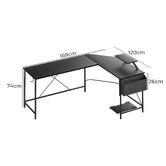 Oakleigh Home Pietro L-Shaped Desk with Storage Bag