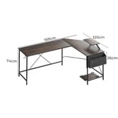 Oakleigh Home Pietro L-Shaped Desk with Storage Bag