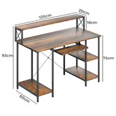 Oakleigh Home Pietro Computer Desk with Shelves