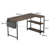 Oakleigh Home Pietro L-Shaped Desk with Shelves