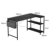Oakleigh Home Pietro L-Shaped Desk with Shelves