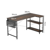 Oakleigh Home Pietro L-Shaped Desk with Shelves