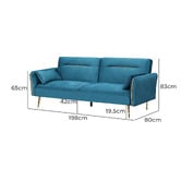 Oakleigh Home Cassia 2 Seater Single Velvet Sofa Bed