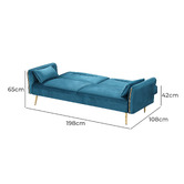 Oakleigh Home Cassia 2 Seater Single Velvet Sofa Bed