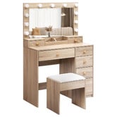 Oakleigh Home Chiqui LED Dressing Table &amp; Stool Set