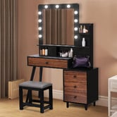 Oakleigh Home Claire LED Dressing Table &amp; Stool Set