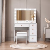 Oakleigh Home Chiqui LED Dressing Table &amp; Stool Set
