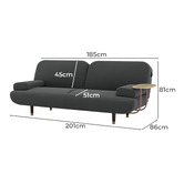 Oakleigh Home Brandon 3 Seater King Single Sofa Bed