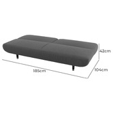 Oakleigh Home Brandon 3 Seater King Single Sofa Bed