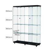 Oakleigh Home Aki 4 Tier Display Cabinet with Wheels