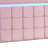 Oakleigh Home Pink Leif Velvet Bed with LED