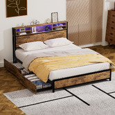 Oakleigh Home Newburgh Platform Double Bed with LED &amp; Charging Station
