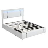 Oakleigh Home Raleigh Faux Leather Bed with LED &amp; Charging Station
