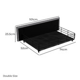 Oakleigh Home Palmera Upholstered Bed with LED &amp; Charging Station