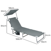 Oakleigh Home Phoebe Sun Lounge with Canopy