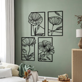 Oakleigh Home 4 Piece Wynric Lotus Flower Wall Accent Set