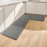 Oakleigh Home 2 Piece Grey Brinly Non-Slip Kitchen Mat Set