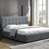 Oakleigh Home Grey Edan Bed Frame with Storage Drawers