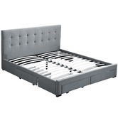 Oakleigh Home Grey Edan Bed Frame with Storage Drawers