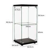 Oakleigh Home Zorn 2 Shelf Glass Display Cabinet