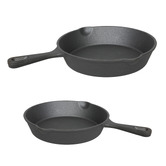 Oakleigh Home 2 Piece Avondale Cast Iron Fry Pan Set
