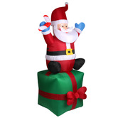Oakleigh Home Santa &amp; Gift Bag LED Inflatable Christmas Decoration