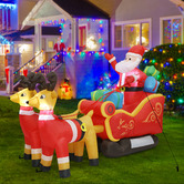 Oakleigh Home Sleigh &amp; Reindeer LED Inflatable Christmas Decoration