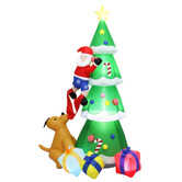 Oakleigh Home Christmas Tree with Dog Santa LED Inflatable Decoration