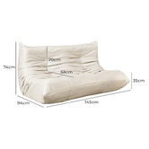 Oakleigh Home Vega 2 Seater Togo Lazy Caterpillar Replica Lounge Sofa