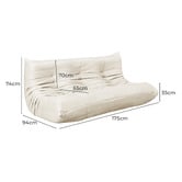 Oakleigh Home Vega 3 Seater Togo Lazy Caterpillar Replica Lounge Sofa