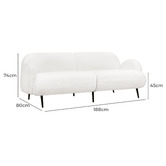 Oakleigh Home Greer 3 Seater Upholstered Sofa