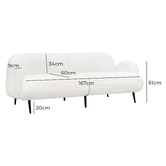 Oakleigh Home Greer 3 Seater Upholstered Sofa