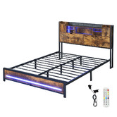 Oakleigh Home Maxen Platform Bed with LEDs &amp; Charging Station