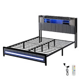 Oakleigh Home Caio Platform Bed with LED &amp; Charging Station