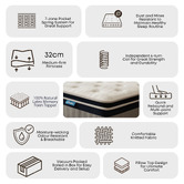 Oakleigh Home 32cm Medium Ruslan Pocket Spring Pillow top Mattress