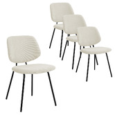 Oakleigh Home Ivory Bianca Corduroy Dining Chairs