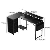 Oakleigh Home Aurora L-Shape LED Gaming Desk