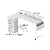 Oakleigh Home Aurora L-Shape LED Gaming Desk